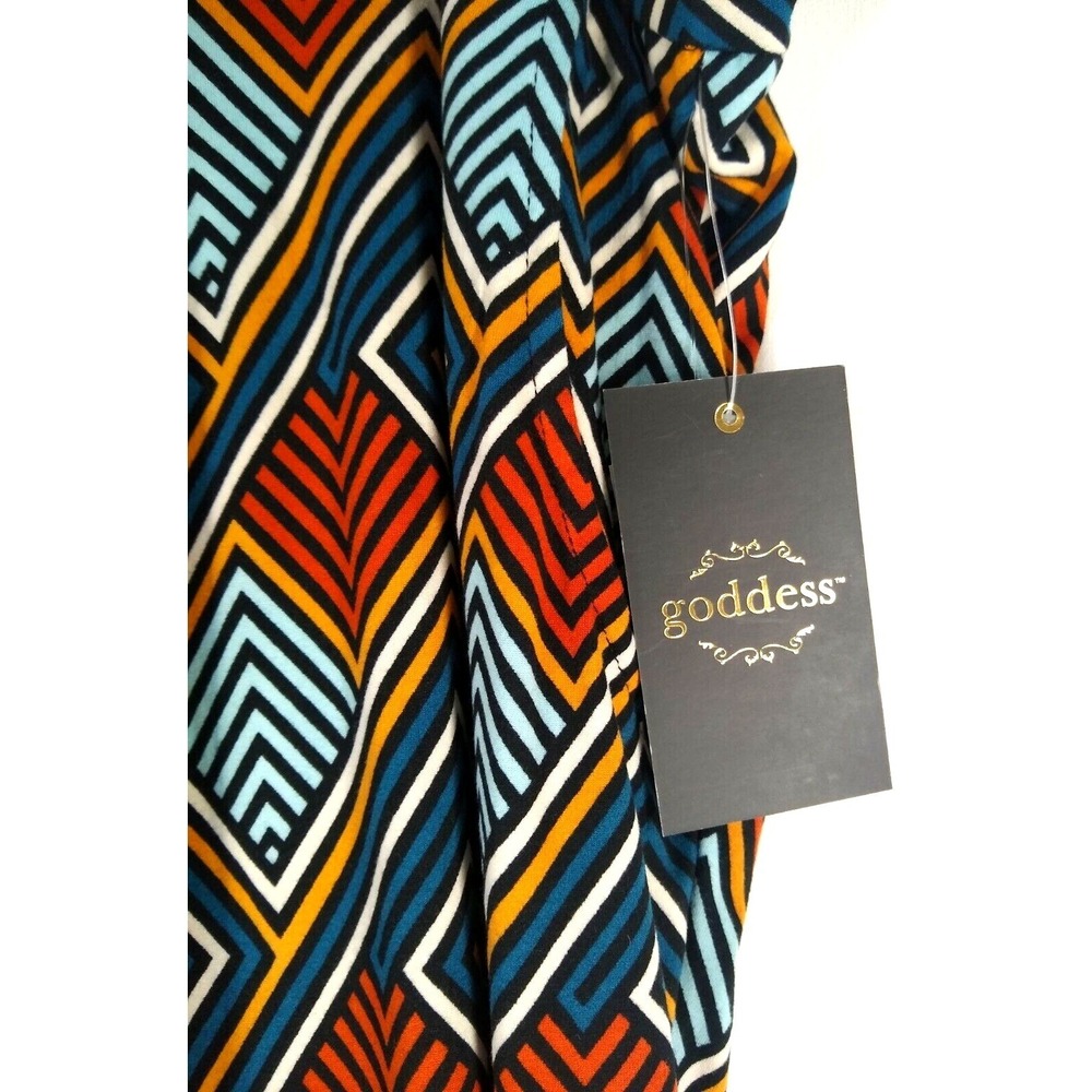 Goddess Stretch Pants Women's Plus Size 1X Colorful Pattern Pull-On 2 Pockets
